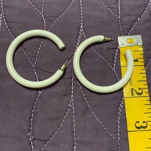White C shaped earrings